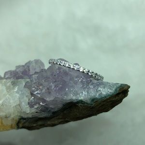 Rhodium Over Sterling Silver Nouveau Eternity Band